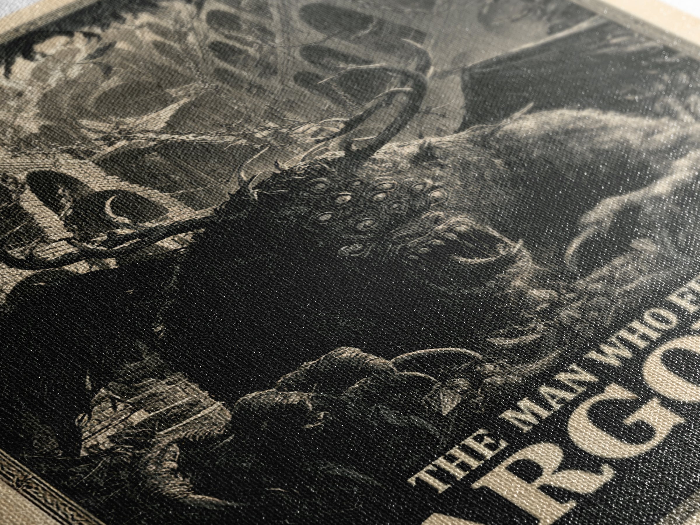The Man Who Fed The Gargoyles, English Language Horror Movie Poster, Architectural Etching Art, Cult Horror Poster