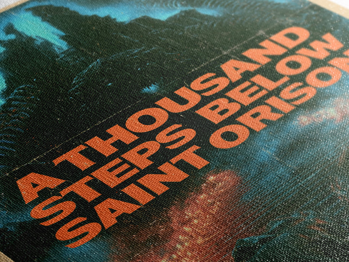 A Thousand Steps Below Saint Orison, English Language Horror Movie Poster, 1980s Vhs Nightmare Cover Inspired Art, Cult Horror Poster