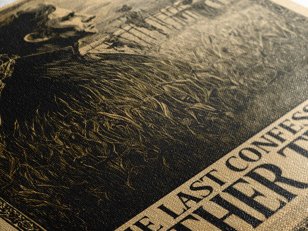 The Last Confession Of Father Thorn, English Language Horror Movie Poster, Decadent Line Art, Gothic Cinema Wall Art