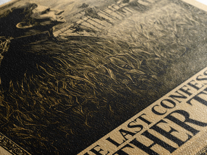 The Last Confession Of Father Thorn, English Language Horror Movie Poster, Decadent Line Art, Gothic Cinema Wall Art