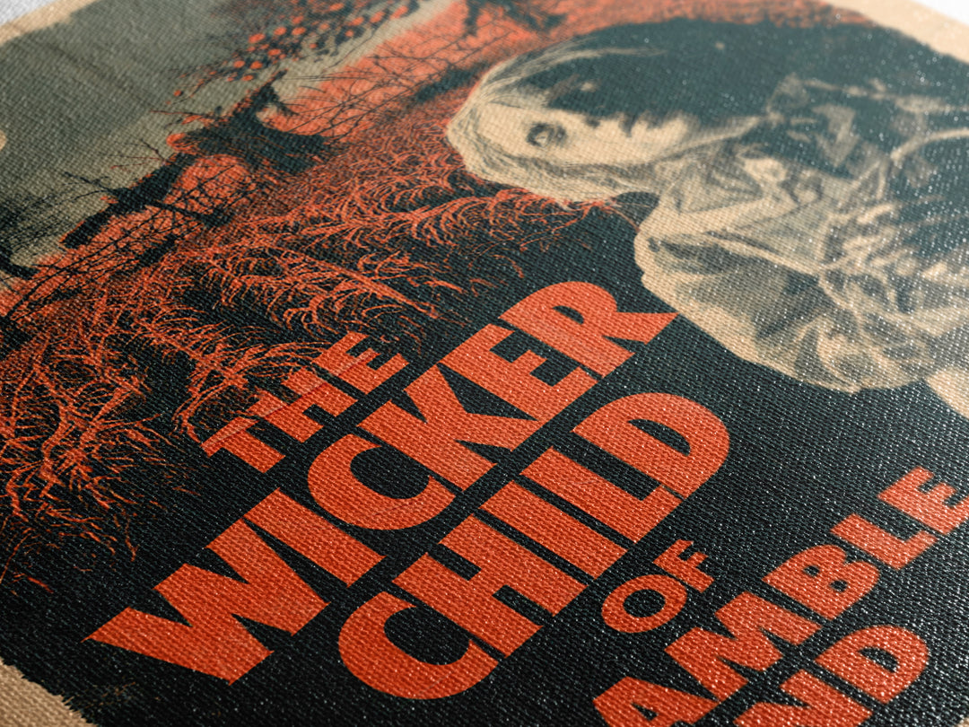 The Wicker Child Of Bramble End, English Language Horror Movie Poster, 1970s Horror Art, Gothic Cinema Wall Art, Framed Canvas Print