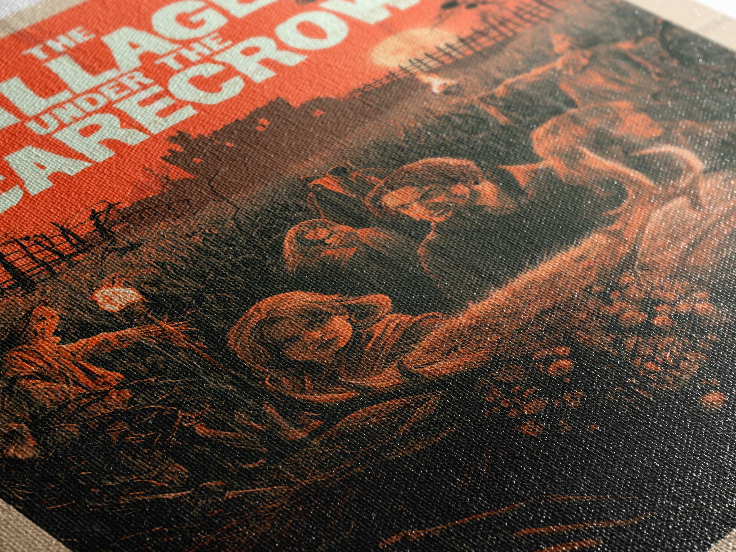 The Village Under The Scarecrow, English Language Horror Movie Poster, 1960s Horror Art, Retro Horror Movie Art, Canvas Print