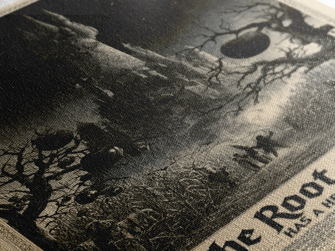The Root Cellar Has A Heartbeat, English Language Horror Movie Poster, Gothic Engraving Art, Gothic Cinema Wall Art, Horror Wall Decor