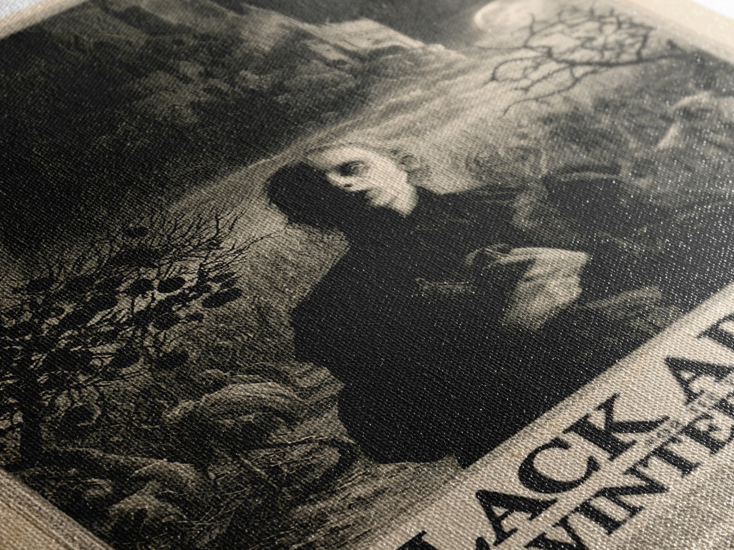 Black Apples For The Winter Bride, English Language Horror Movie Poster, Gothic Engraving Art, Retro Horror Movie Art