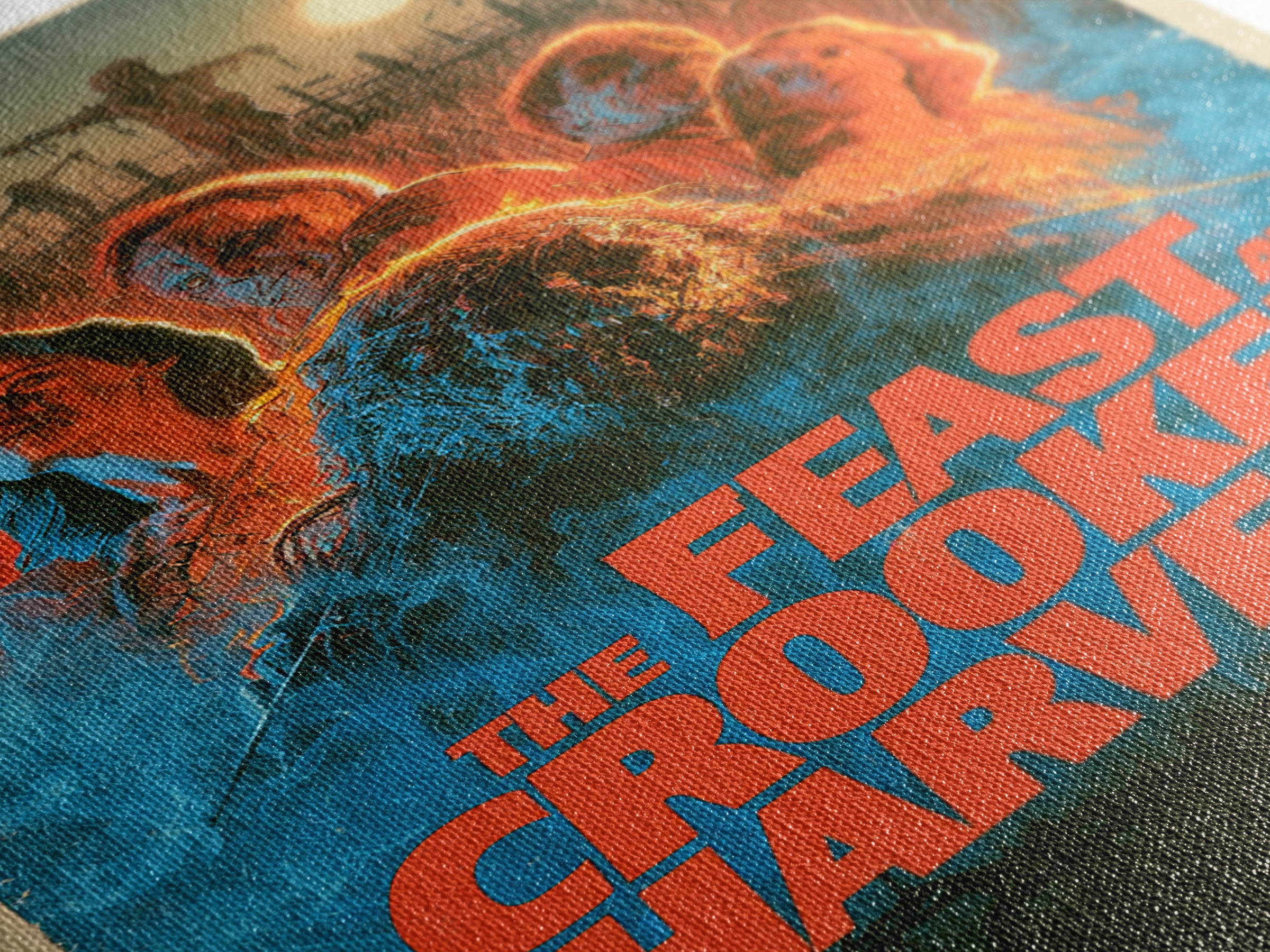 The Feast At Crooked Harvest, English Language Horror Movie Poster, 1980s Vhs Nightmare Cover Inspired Art, Gothic Cinema Wall Art