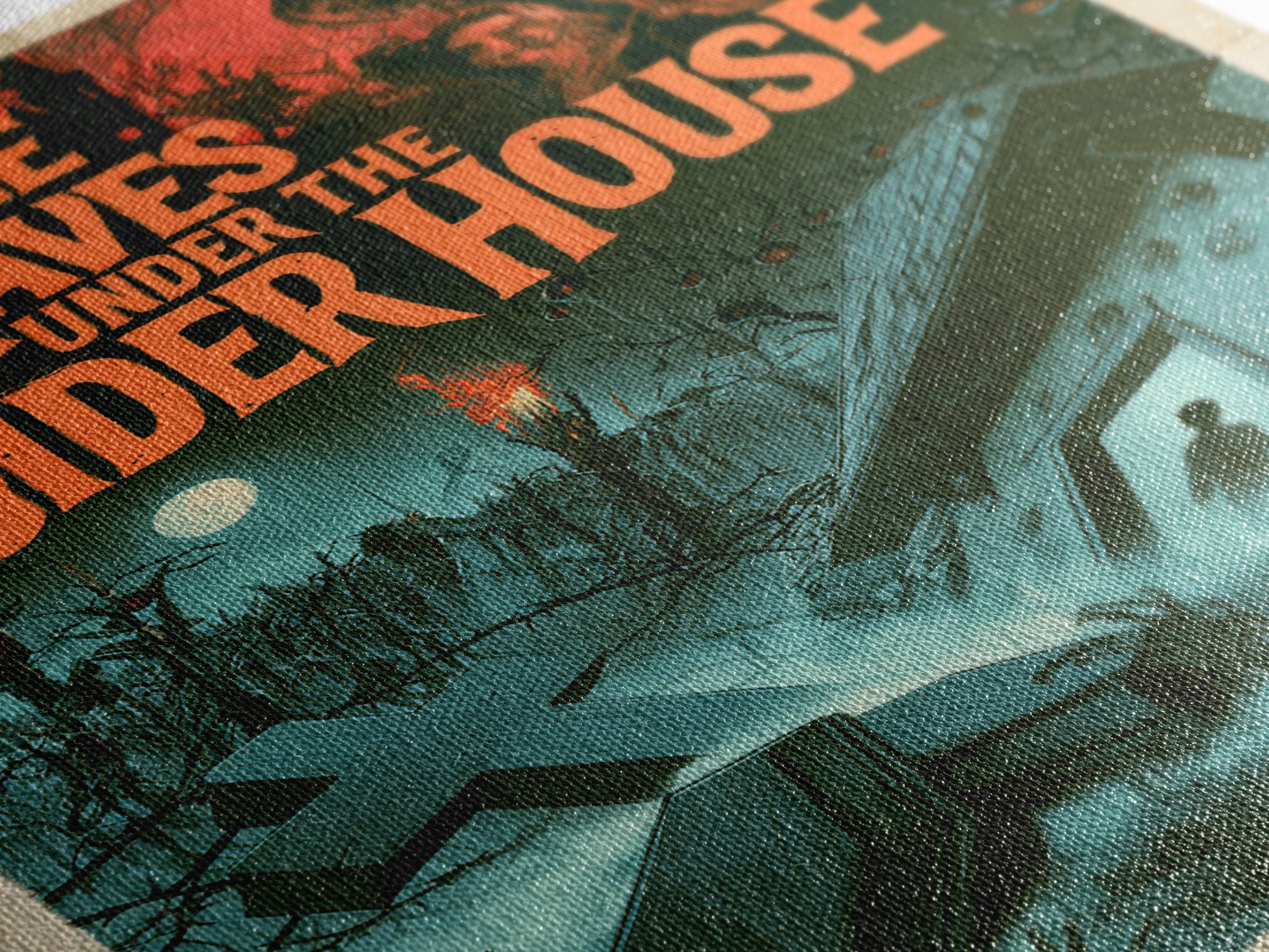 Three Graves Under The Cider House, English Language Horror Movie Poster, 1960s Horror Art, Gothic Cinema Wall Art, Framed Canvas Print