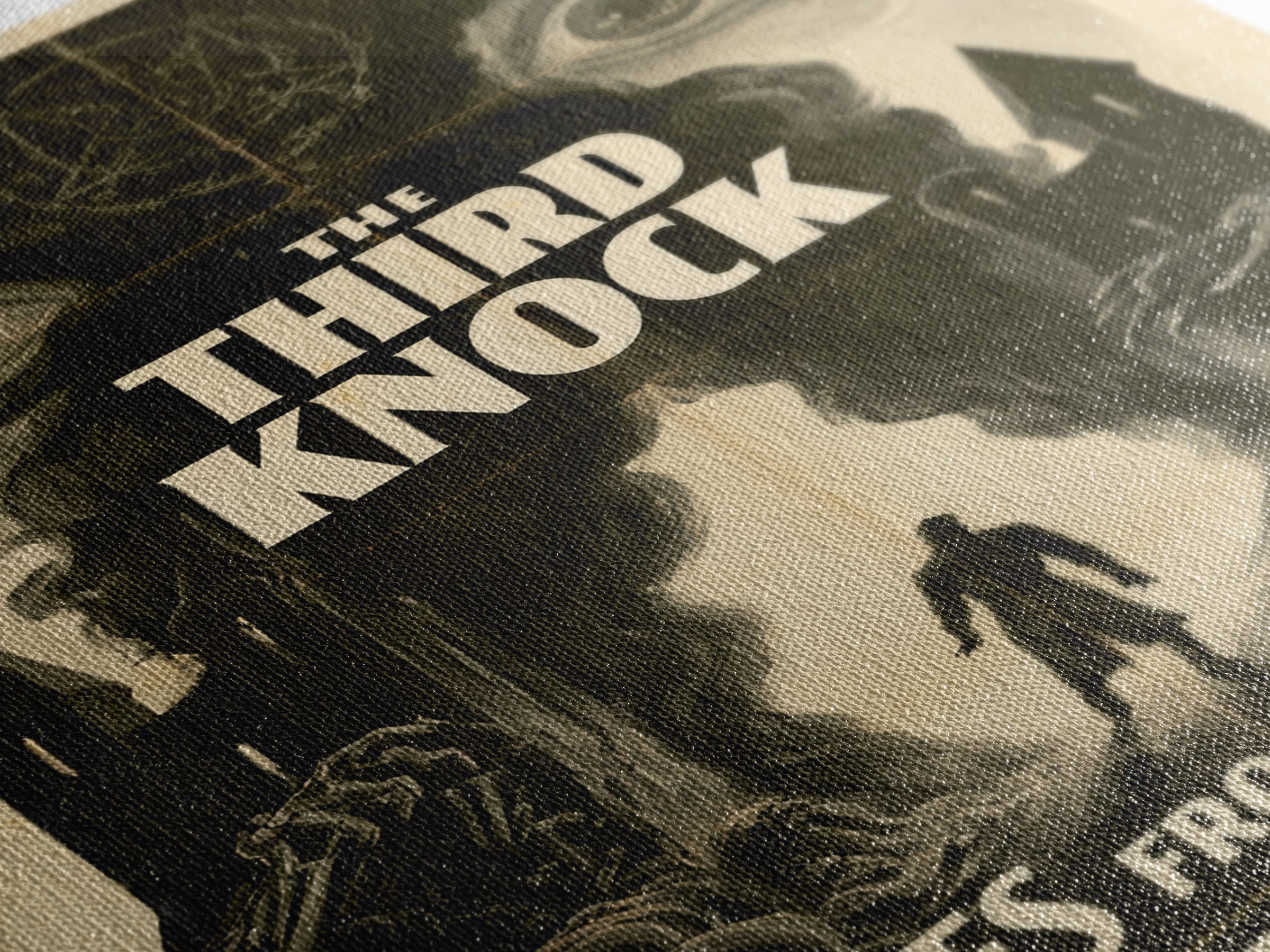 The Third Knock Comes From Within, English Language Horror Movie Poster, 1930s Horror Art, Gothic Cinema Wall Art, Framed Canvas Print