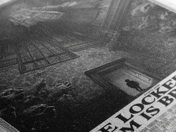 The Locked Room Is Breathing, English Language Horror Movie Poster, Gothic Engraving Art, Cult Horror Poster, Framed Canvas Print