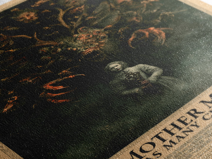 Mother Moth Has Many Children, English Language Horror Movie Poster, Dark Romantic Horror Art, Retro Horror Movie Art, Canvas Print