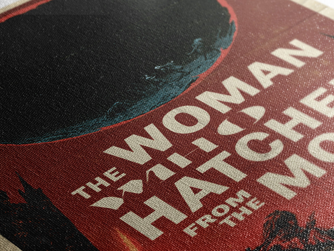 The Woman Who Hatched From The Moon, English Language Horror Movie Poster, 1960s Horror Art, Cult Horror Poster, Canvas Print