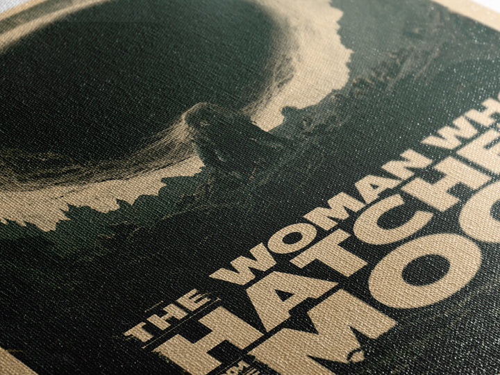 The Woman Who Hatched From The Moon, English Language Horror Movie Poster, Architectural Etching Art, Classic Monster Poster