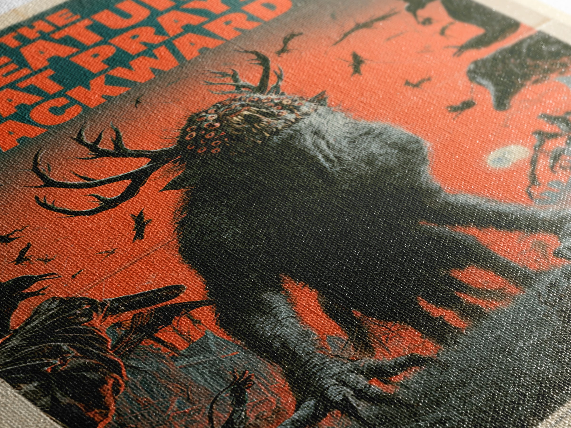 The Creature That Prays Backward, English Language Horror Movie Poster, Giallo Horror Art, Classic Monster Poster, Canvas Print