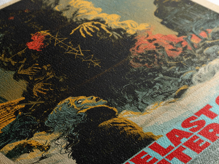 The Last Guest At The Winter Seance, English Language Horror Movie Poster, Giallo Horror Art, Retro Horror Movie Art, Framed Canvas Print