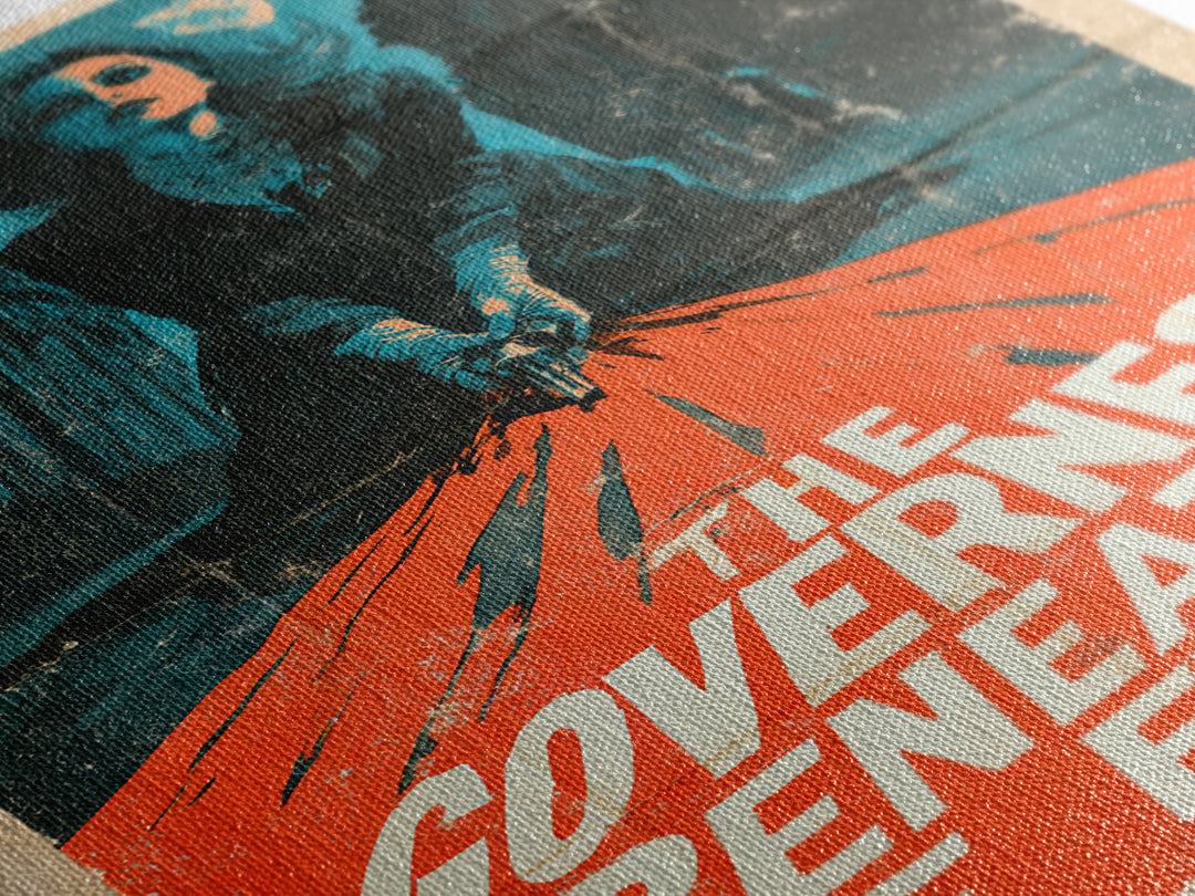 The Governess Beneath The Floor, English Language Horror Movie Poster, Giallo Horror Art, Cult Horror Poster, Framed Canvas Print
