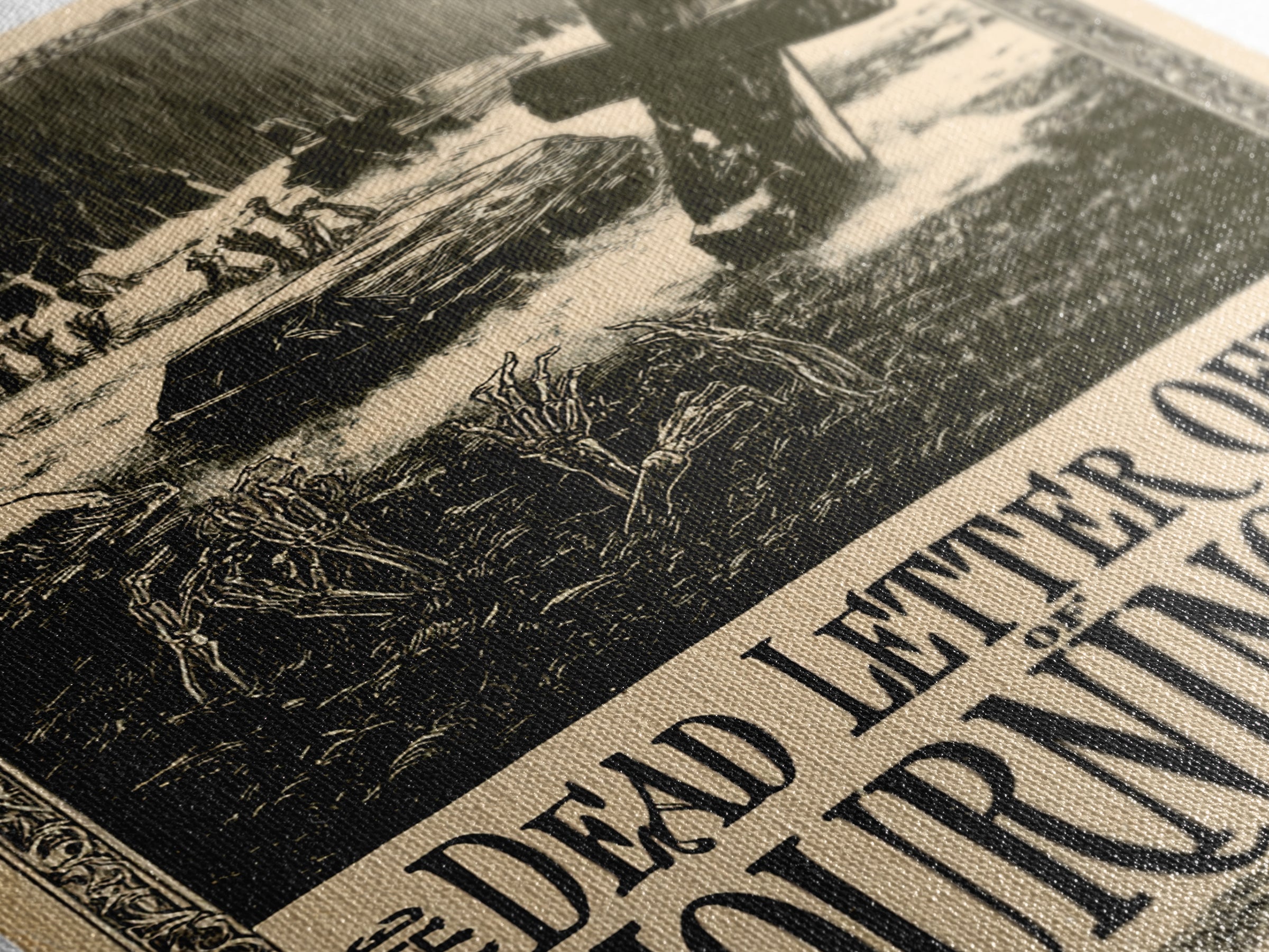 The Dead Letter Office Of Mourning Row, English Language Horror Movie Poster, Decadent Line Art, Gothic Cinema Wall Art