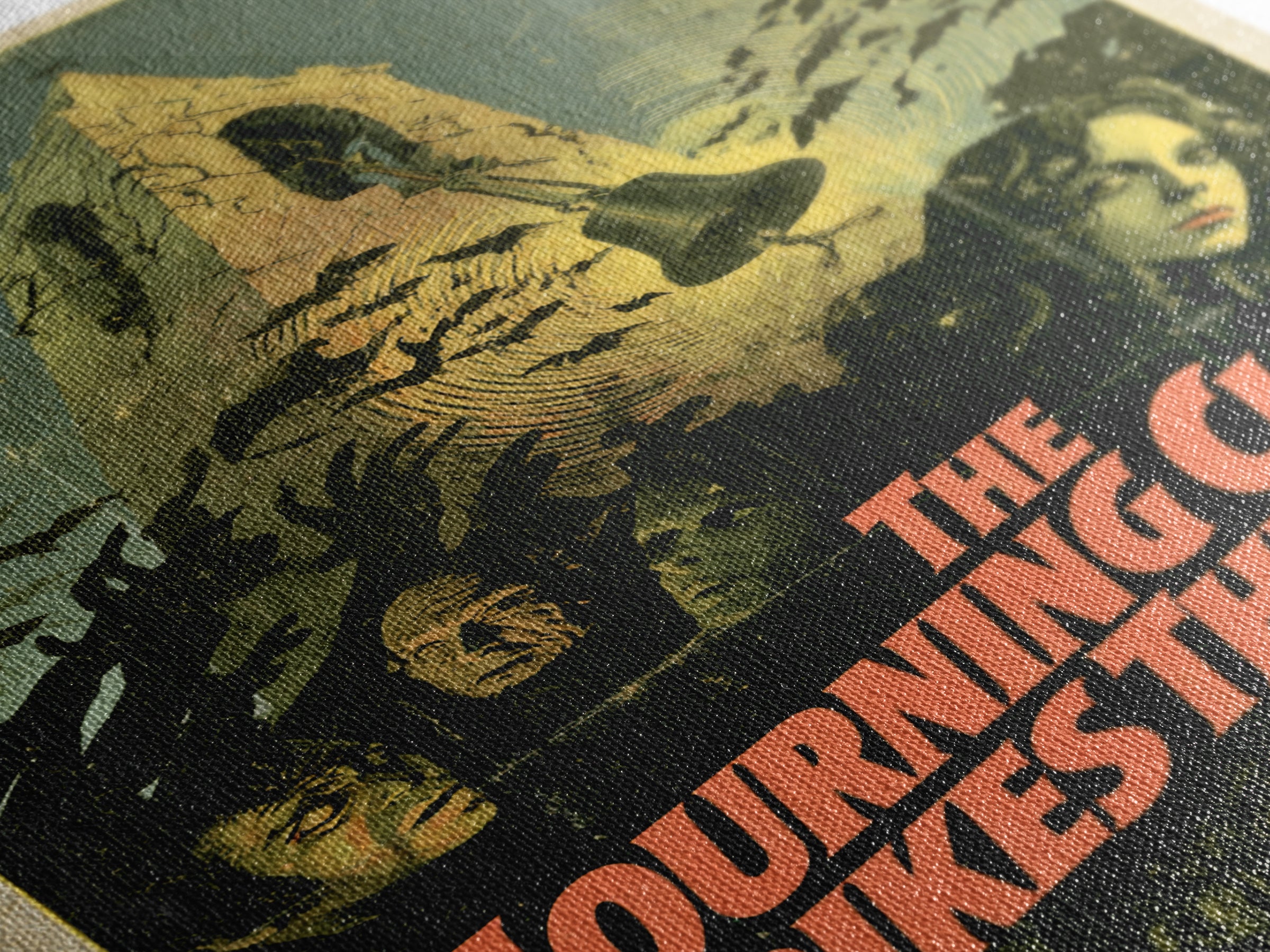 The Mourning Clock Strikes Thirteen, English Language Horror Movie Poster, 1970s Horror Art, Retro Horror Movie Art, Canvas Print