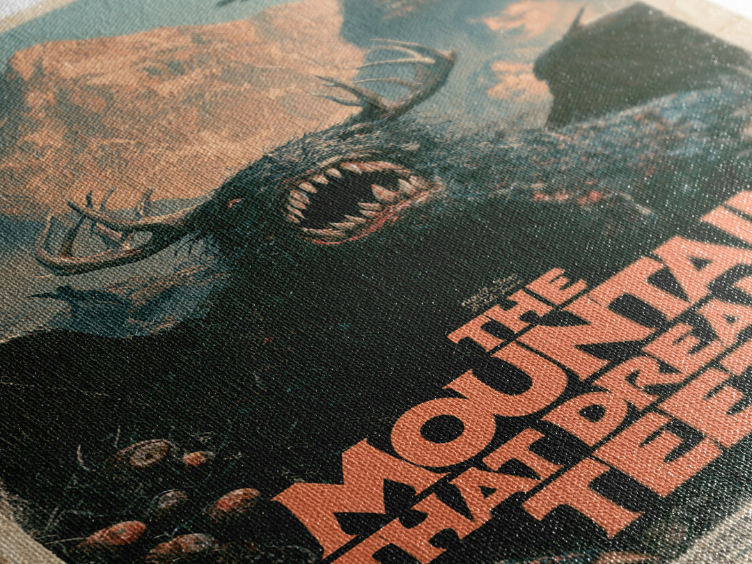 The Mountain That Dreamed Of Teeth, English Language Horror Movie Poster, 1970s Horror Art, Gothic Cinema Wall Art, Canvas Print