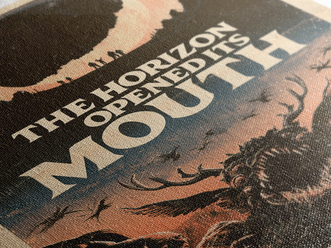 The Horizon Opened Its Mouth, English Language Horror Movie Poster, 1970s Horror Art, Cult Horror Poster, Framed Canvas Print