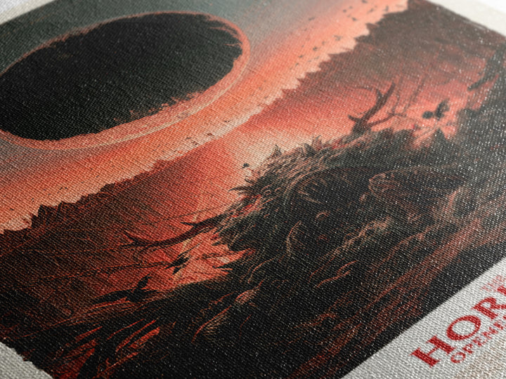 The Horizon Opened Its Mouth, English Language Horror Movie Poster, Architectural Etching Art, Retro Horror Movie Art