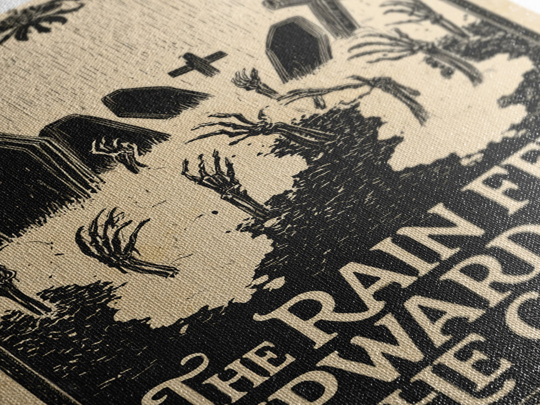 The Rain Fell Upward From The Graves, English Language Horror Movie Poster, Decadent Line Art, Cult Horror Poster