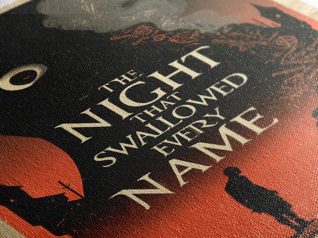 The Night That Swallowed Every Name, English Language Horror Movie Poster, 1930s Horror Art, Gothic Cinema Wall Art, Canvas Print