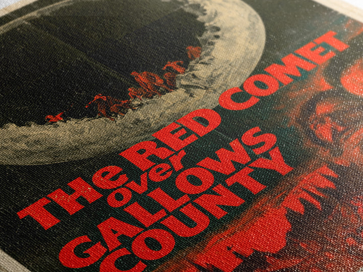 The Red Comet Over Gallows County, English Language Horror Movie Poster, 1970s Horror Art, Classic Monster Poster, Framed Canvas Print