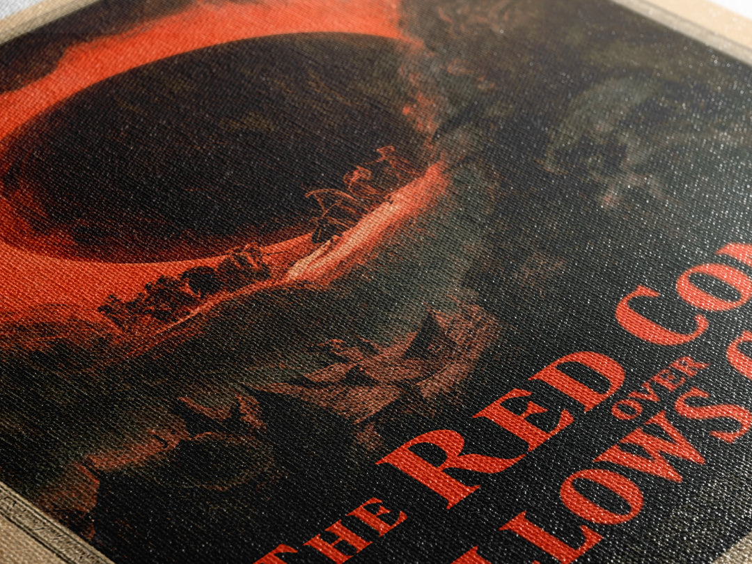The Red Comet Over Gallows County, English Language Horror Movie Poster, Dark Romantic Horror Art, Retro Horror Movie Art