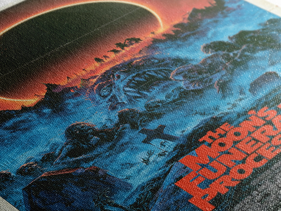 The Moon'S Funeral Procession, English Language Horror Movie Poster, 1980s Vhs Nightmare Cover Inspired Art, Cult Horror Poster