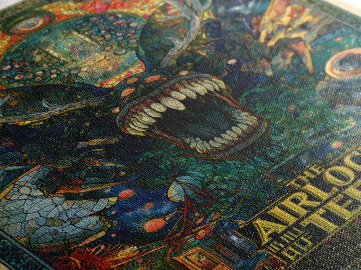 The Airlock Is Full Of Teeth, English Language Horror Movie Poster, Stained Glass Gothic Art, Classic Monster Poster, Canvas Print