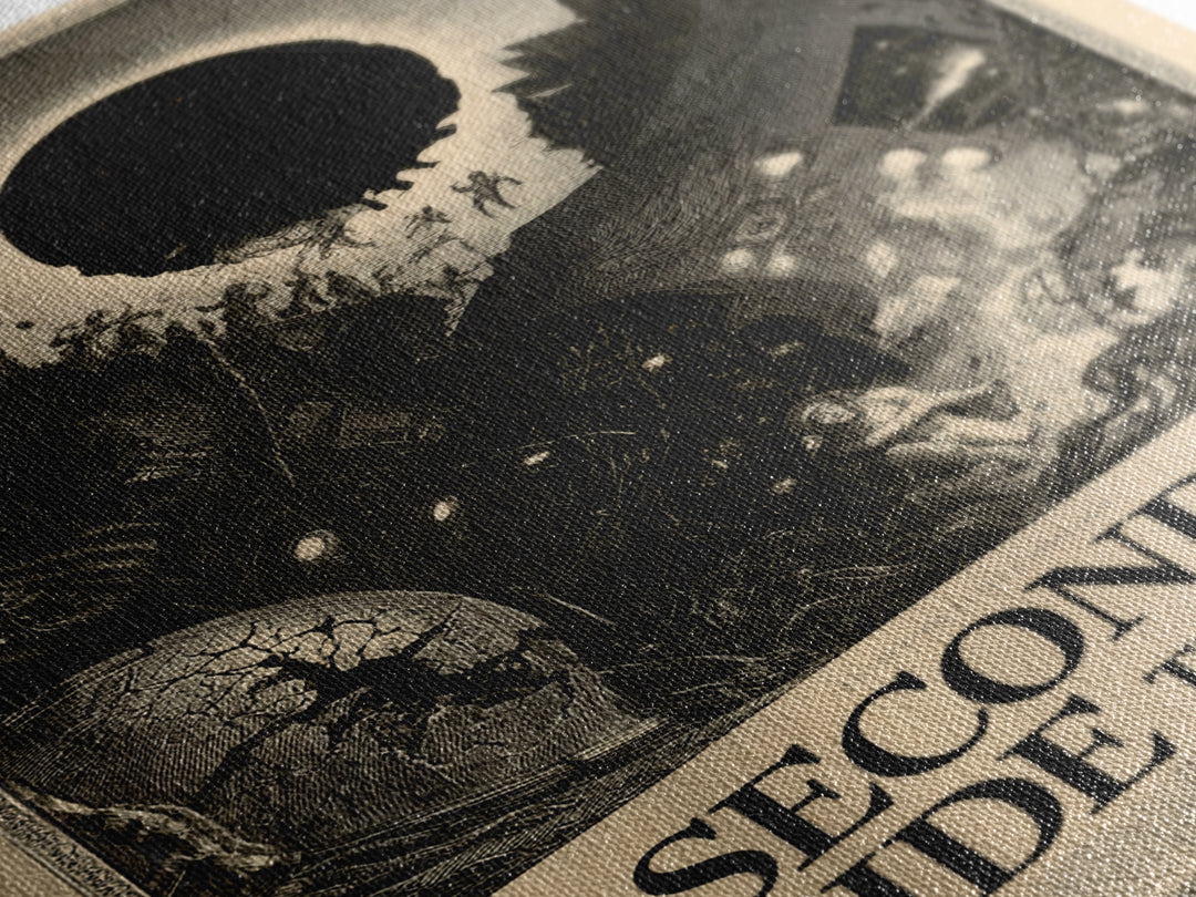 A Second Sun Inside The Ship, English Language Horror Movie Poster, Gothic Engraving Art, Classic Monster Poster, Framed Canvas Print
