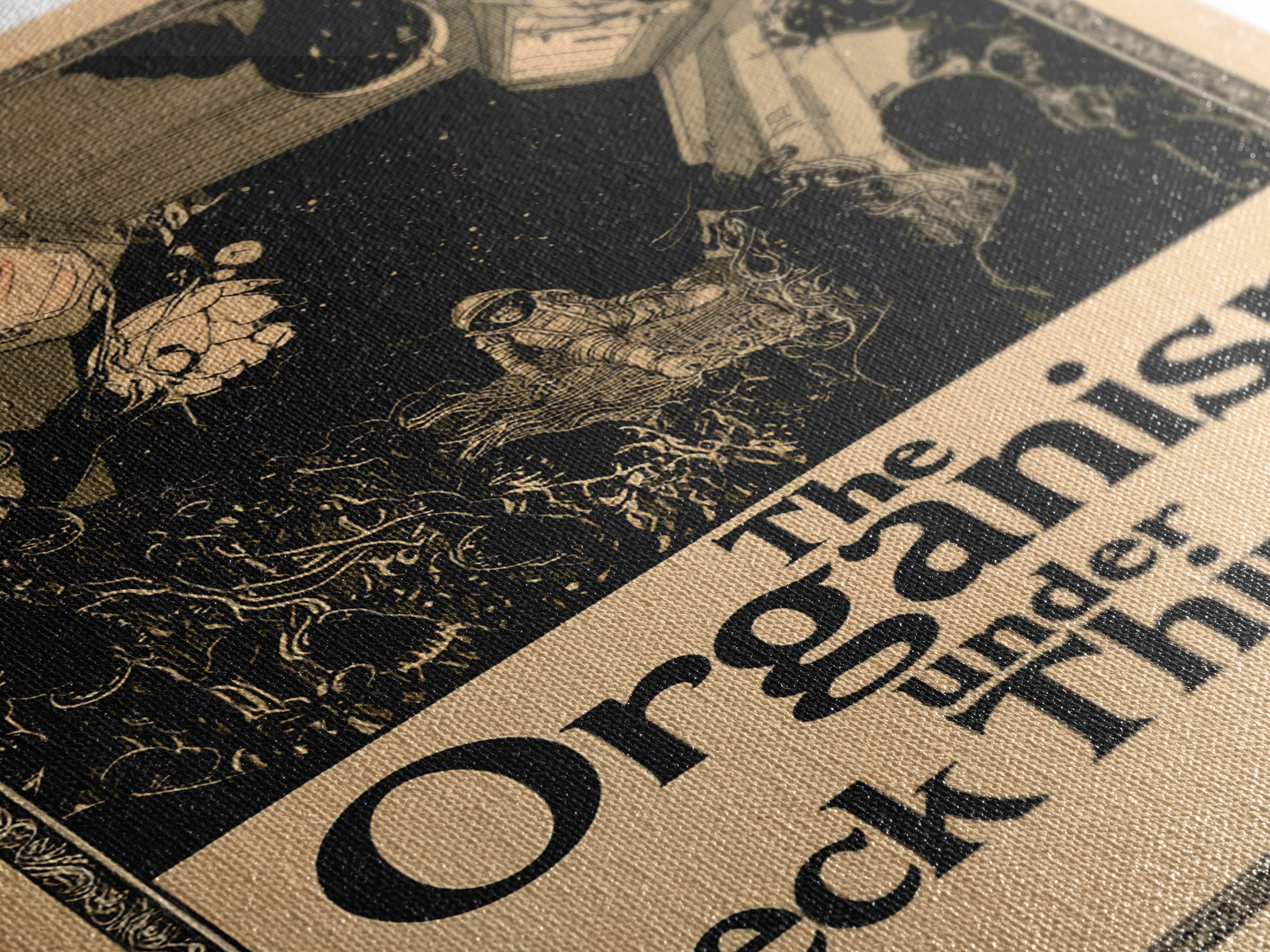 The Organism Under Deck Thirteen, English Language Horror Movie Poster, Decadent Line Art, Classic Monster Poster