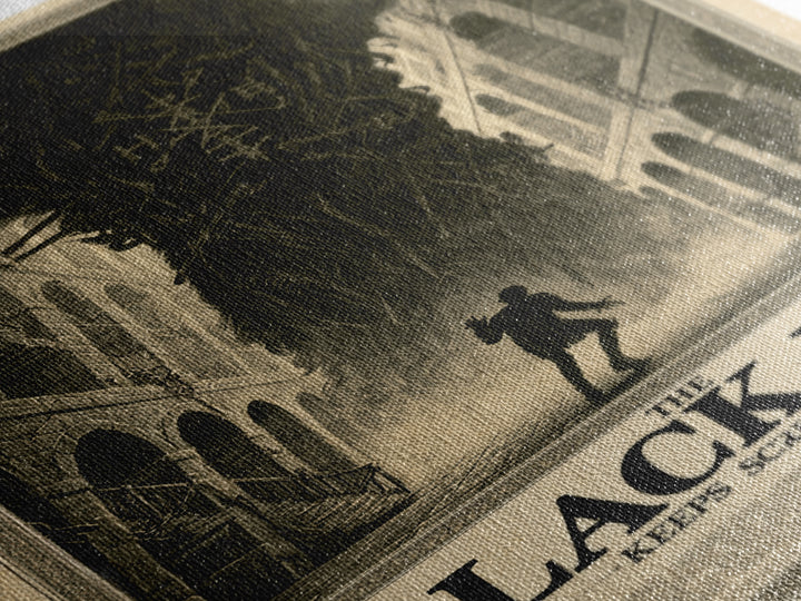 The Black Box Keeps Screaming, English Language Horror Movie Poster, Architectural Etching Art, Gothic Cinema Wall Art