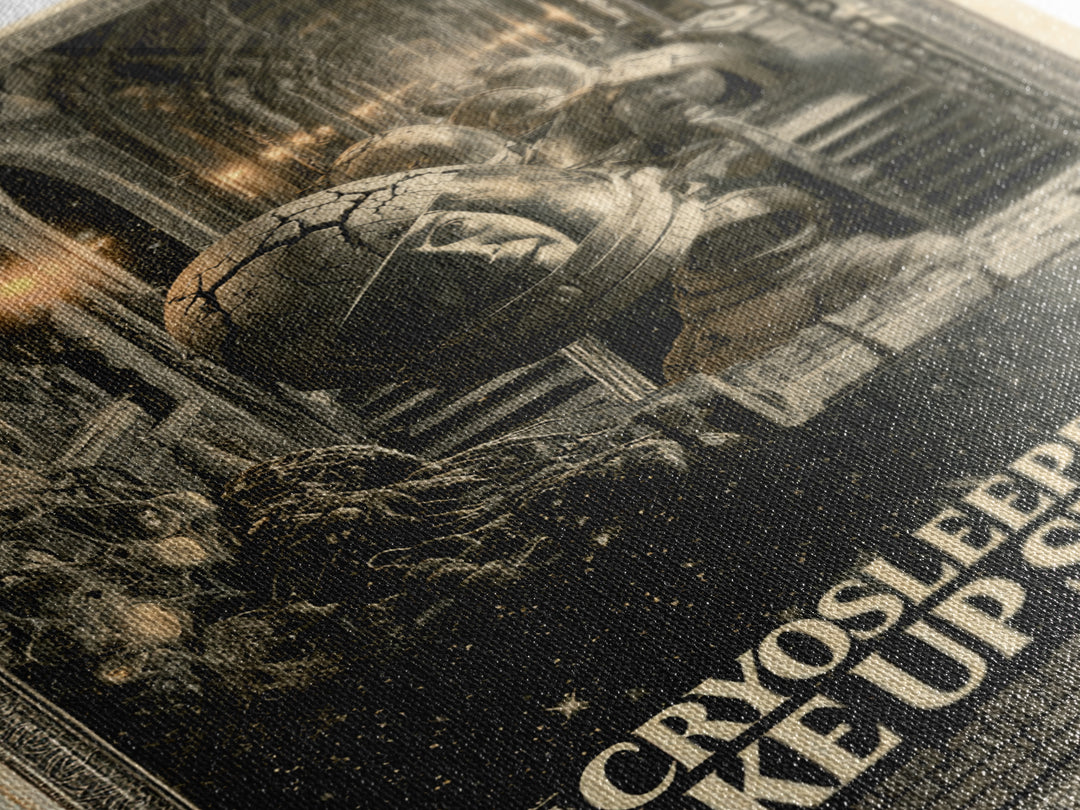 The Cryosleepers Woke Up Smiling, English Language Horror Movie Poster, Architectural Etching Art, Classic Monster Poster