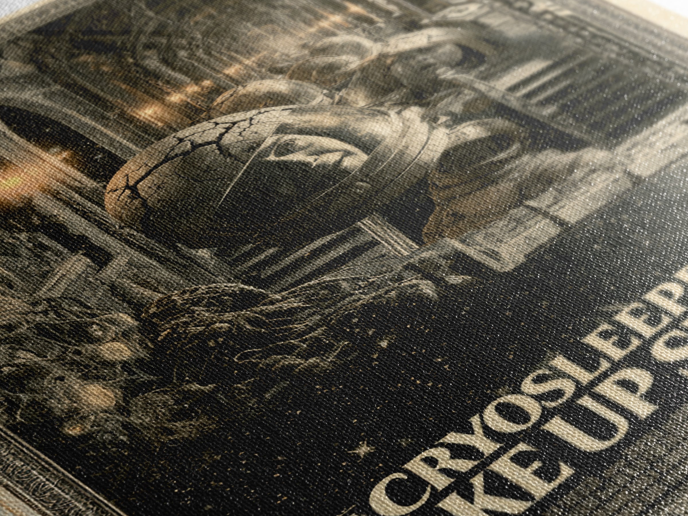 The Cryosleepers Woke Up Smiling, English Language Horror Movie Poster, Architectural Etching Art, Classic Monster Poster
