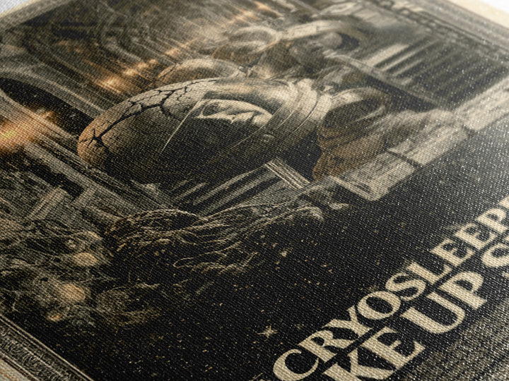 The Cryosleepers Woke Up Smiling, English Language Horror Movie Poster, Architectural Etching Art, Classic Monster Poster