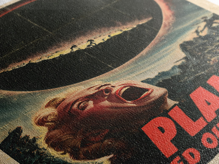 The Planet That Learned Our Names, English Language Horror Movie Poster, 1950s Creature-Feature One-Sheet Inspired Art, Canvas Print