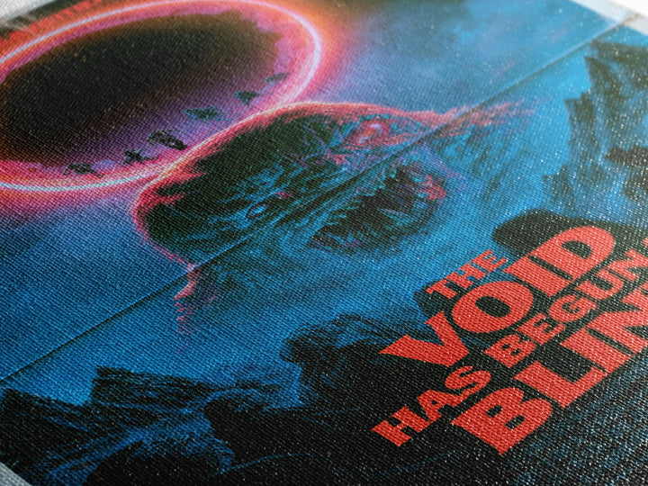 The Void Has Begun To Blink, English Language Horror Movie Poster, 1980s Vhs Nightmare Cover Inspired Art, Cult Horror Poster, Canvas Print