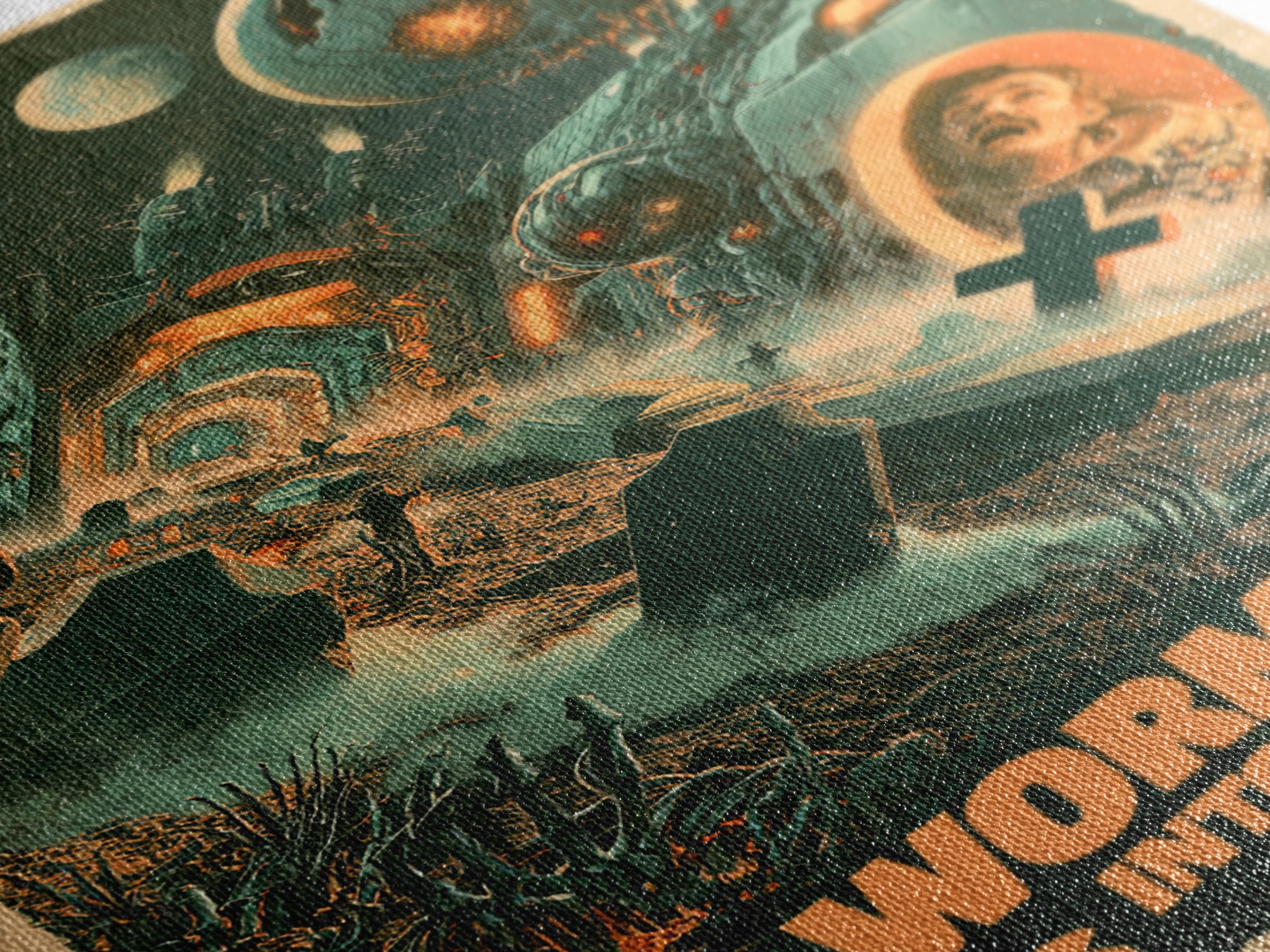 The Wormhole Leads Into A Grave, English Language Horror Movie Poster, Giallo Horror Art, Gothic Cinema Wall Art, Canvas Print