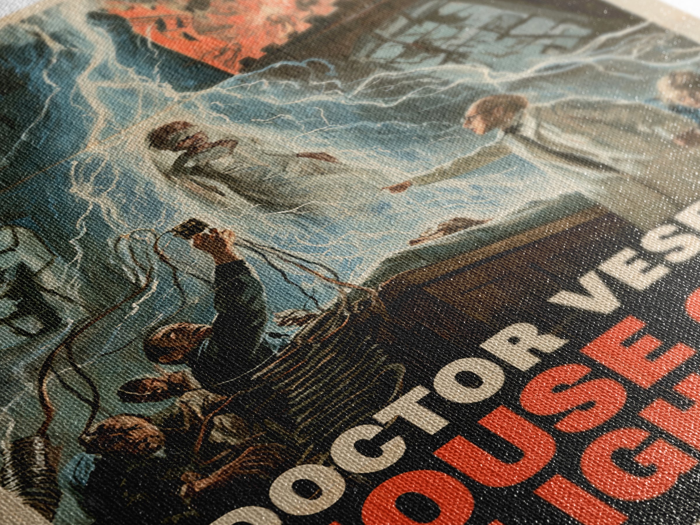 Doctor Vesper'S House Of Lightning, English Language Horror Movie Poster, 1960s Horror Art, Gothic Cinema Wall Art, Canvas Print