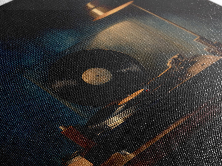 Vinyl Record and Turntable Still Life Canvas Print, Music Studio Art, Modern Wall Art, Studio Decor, Abstract Art, Rhythm, MSA-1x1-3