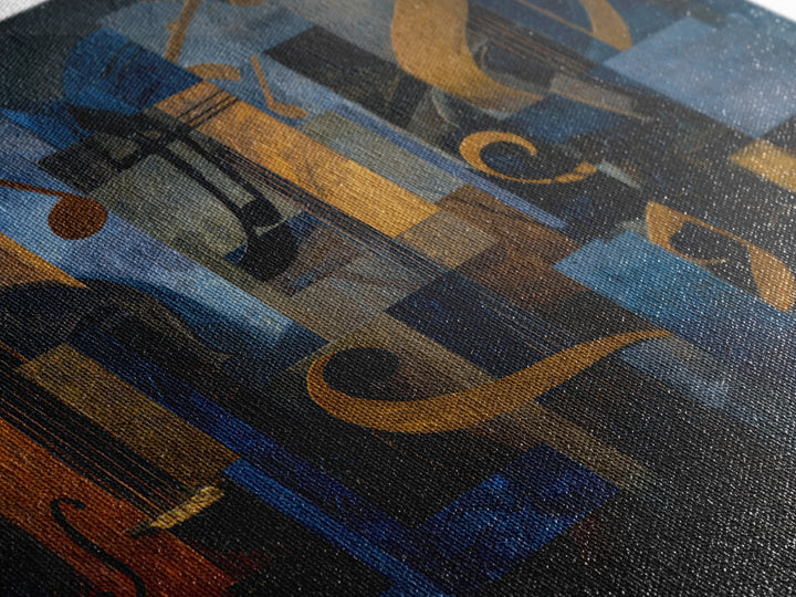 Musical Notes as Abstract Floating Shapes Without Canvas Print, Music Studio Art, Custom Painting, Studio Decor, Abstract Art, MSA-1x1-36