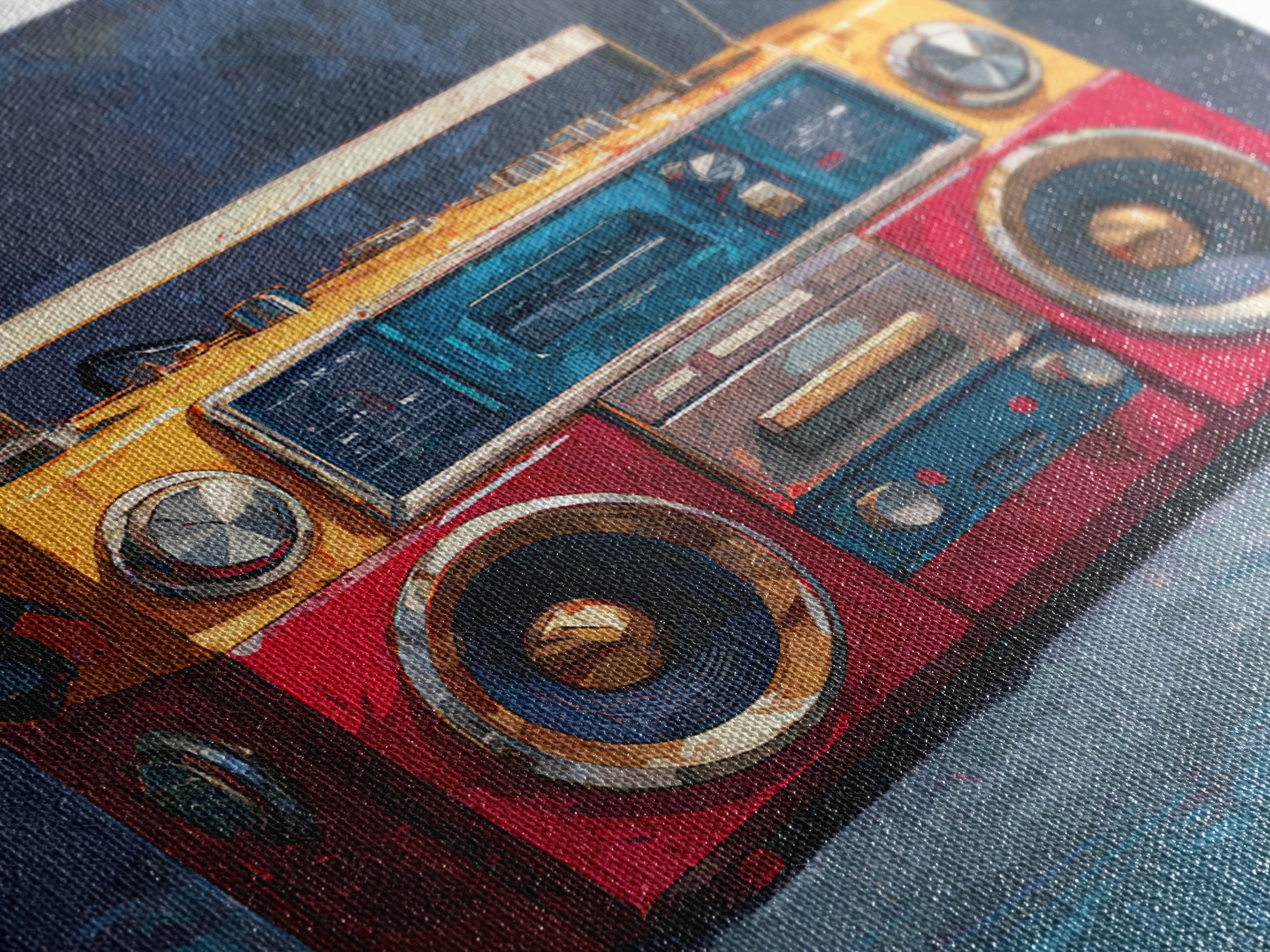 Hip Hop Boombox Framed Canvas Print, Music Studio Art, Gallery Decor, Studio Decor, Fine Art, Rhythm, Contemporary Art, MSA-1x1-41