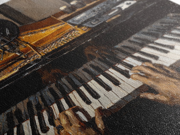 Piano Keys with Hands in Cinematic Shadow Canvas Print, Music Studio Art, Music Lover Gift, Studio Decor, Fine Art, Rhythm, MSA-1x1-5