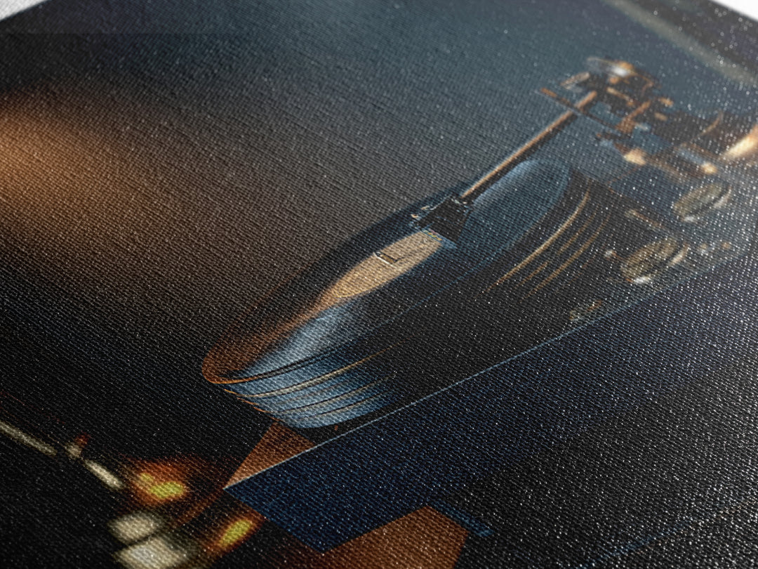 Vinyl Record and Turntable Still Life Canvas Print, Music Studio Art, Music Poster, Studio Decor, Oil Painting, Rhythm, MSA-2x1-47