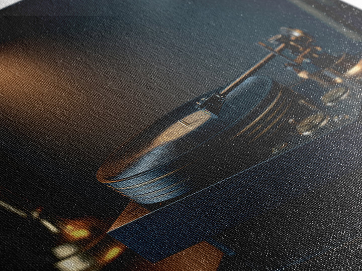 Vinyl Record and Turntable Still Life Canvas Print, Music Studio Art, Music Poster, Studio Decor, Oil Painting, Rhythm, MSA-2x1-47