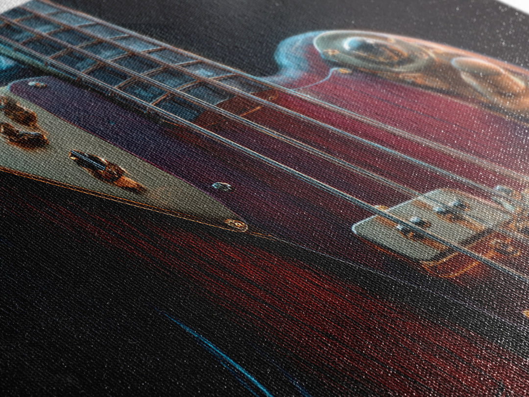 Bass Guitar Closeup Canvas Print, Music Studio Art, Music, Studio Decor, Rhythm, Digital Download Art, Painting from Photo, MSA-2x1-57