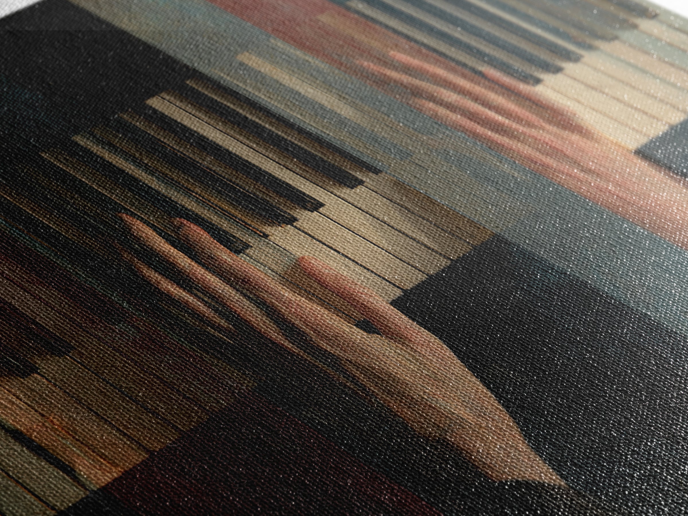 Piano Keys with Hands in Cinematic Shadow Canvas Print, Music Studio Art, Digital Wall Art, Studio Decor, Fine Art, Rhythm, MSA-2x1-73