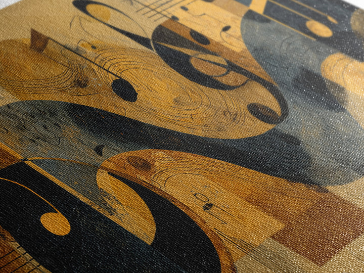 Musical Notes as Abstract Floating Shapes Without Canvas Print, Music Studio Art, Luxury Decor, Studio Decor, Rhythm, MSA-2x1-8