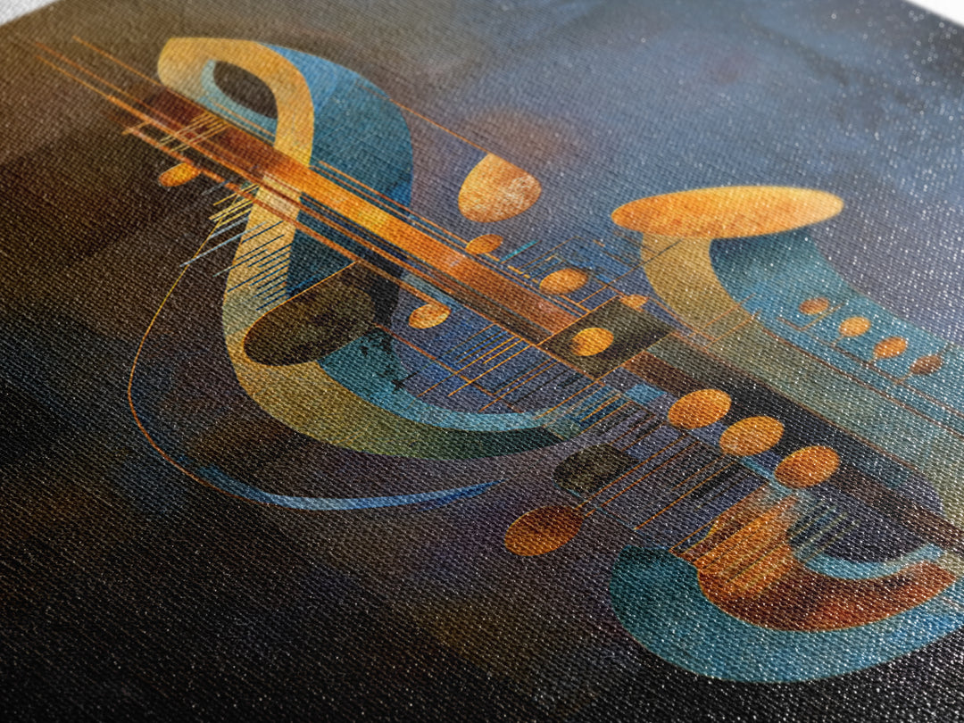 Musical Notes as Abstract Floating Shapes Without Canvas Print, Music Studio Art, Gifts for Musicians, Studio Decor, Rhythm, MSA-2x3-44