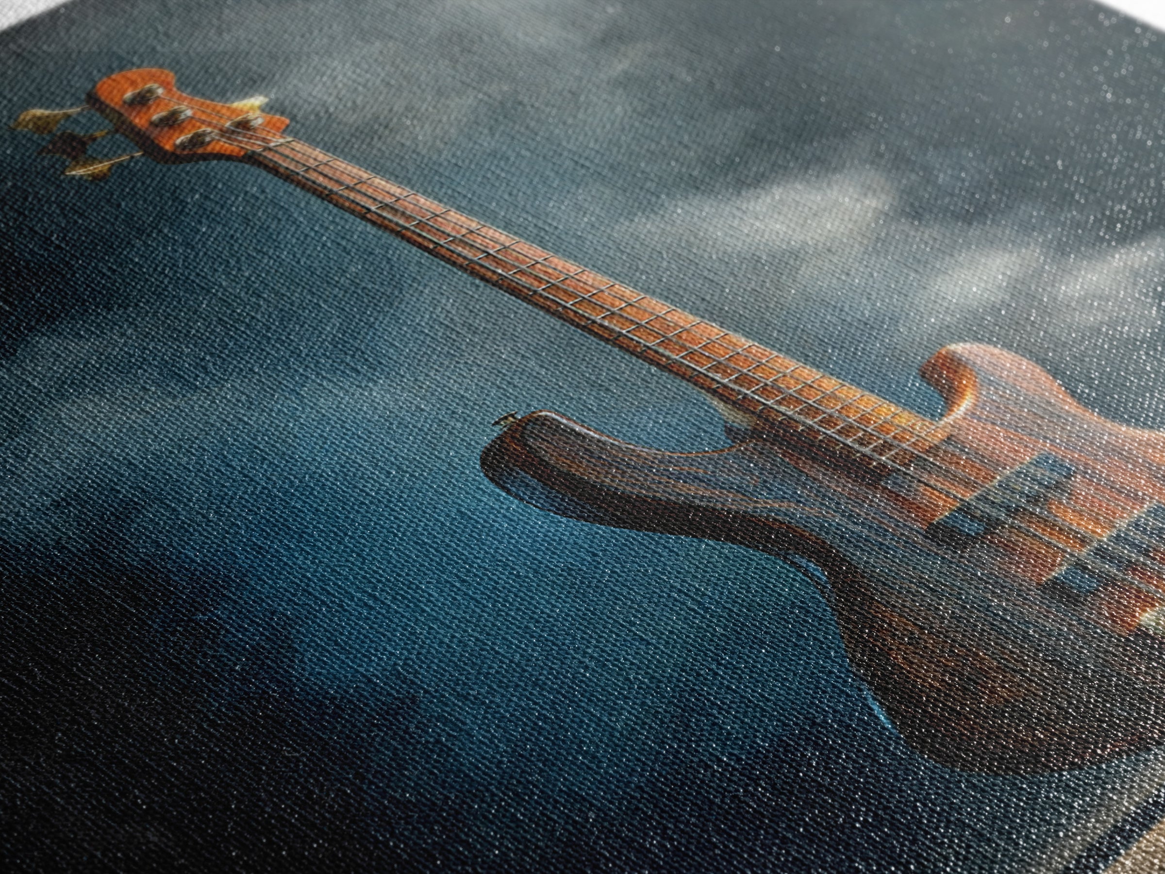 Bass Guitar Closeup Framed Canvas Print, Music Studio Art, Scripture Wall Art, Studio Decor, Fine Art, Rhythm, Travel Wall Art, MSA-2x3-69